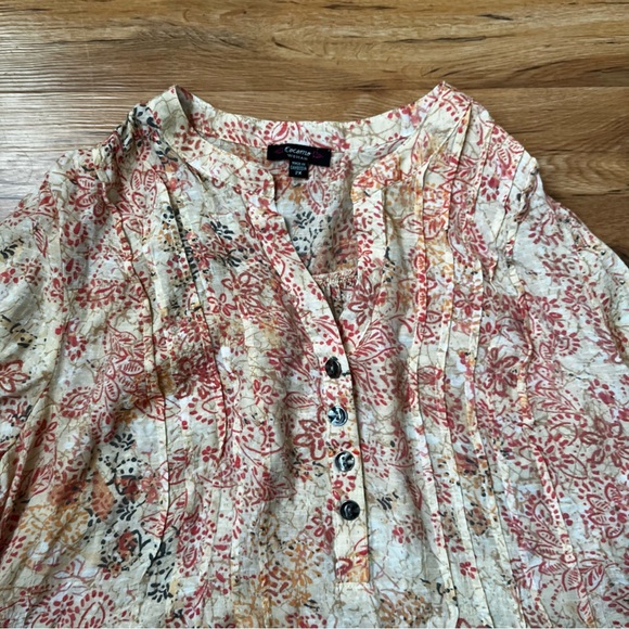 2X floral blouse beautiful top - Picture 5 of 11